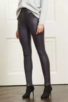 Леггинсы премиум-класса из искусственной кожи Sosandar, серый
