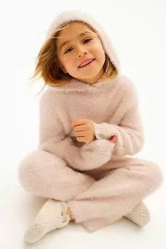 Леггинсы пушистой вязки H&M, розовый