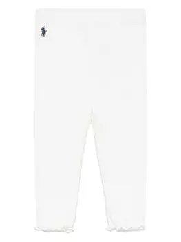 Леггинсы Ralph Lauren Kids Polo Pony с вышивкой, белый