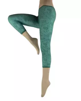 Леггинсы River витабасса сетчатая фантазийная плотность 50 ден Hyd, зеленый