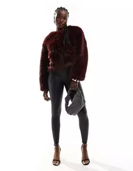 Леггинсы с эффектом мокрой кожи черного цвета New Look