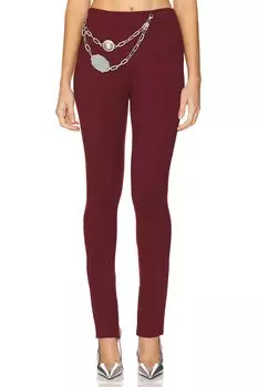 Леггинсы с цепочным ремнем Area, цвет burgundy