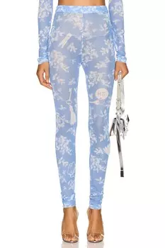 Леггинсы с цветочным узором Moschino Jeans, multi light blue
