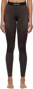 Леггинсы с фирменной отделкой коричневого цвета TOM FORD, Darkest brown