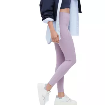 Леггинсы с карманами Uniqlo Airsm UV Protection Soft, фиолетовый