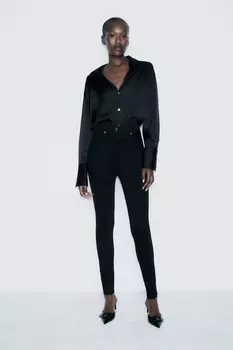 Леггинсы с карманами ZARA, черный