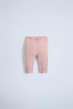 Леггинсы с клещовым узором ZARA, светло-розовый