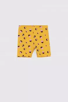 Леггинсы с короткими штанинами Coccodrillo оранжевый с леопардовым принтом