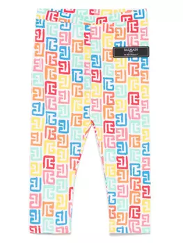 Леггинсы с логотипом Balmain Kids, белый