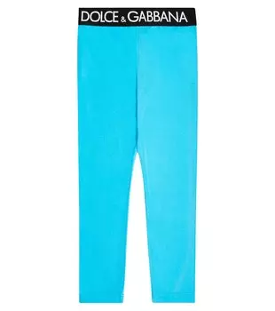 Леггинсы с логотипом Dolce&Gabbana, синий