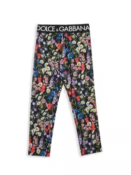 Леггинсы с логотипом Fiori для маленьких девочек и девочек Dolce&Gabbana, мультиколор