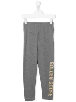 Леггинсы с логотипом Golden Goose Kids, серый