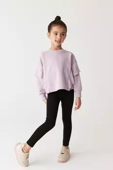 Леггинсы с логотипом на поясе для девочек, 3 шт River Island, черный