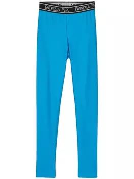 Леггинсы с логотипом на поясе Patrizia Pepe, синий