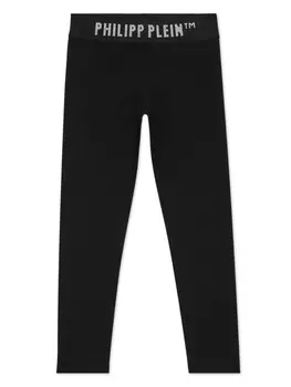 Леггинсы с логотипом Philipp Plein Junior, черный