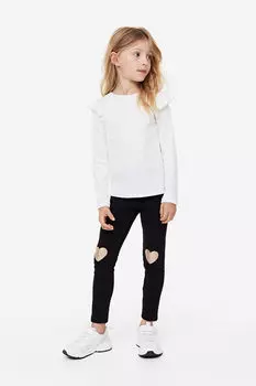 Леггинсы с начесом на внутренней стороне H&M, черный