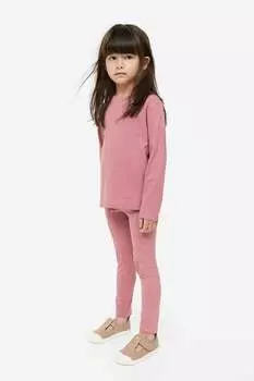 Леггинсы с начесом на внутренней стороне H&M, розовый