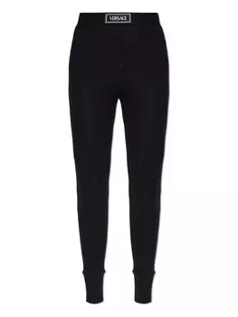Леггинсы с нашивкой-логотипом Versace, черный