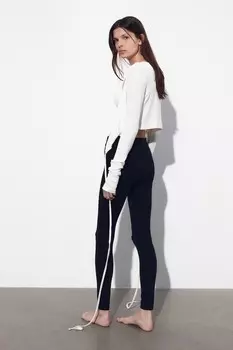Леггинсы с отложным поясом H&M, черный