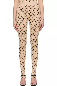 Леггинсы с петлями для стопы из переработанного материала Moon Jersey Marine Serre, цвет tan