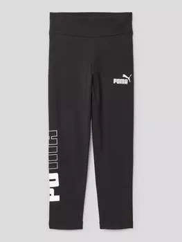Леггинсы с принтом этикетки Puma, черный