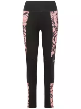 Леггинсы с принтом Barocco VERSACE, черный
