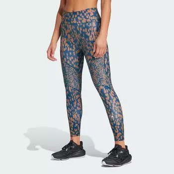 Леггинсы с принтом by Stella McCartney TruePurpose Optime Training 7/8 Adidas, цвет Tech Mineral/Timber