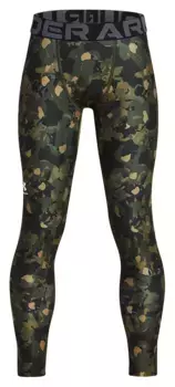 Леггинсы с принтом HeatGear для мальчиков Under Armour, цвет Marine Od Green/White