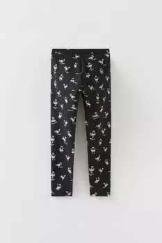 Леггинсы с принтом кошки ZARA, черный