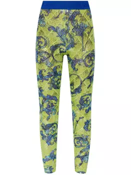 Леггинсы с принтом Versace Jeans Couture, зеленый