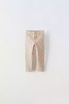 Леггинсы с принтом в ребруску ZARA, камень
