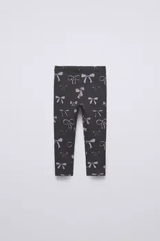 Леггинсы с принтом ZARA, антрацитово-серый
