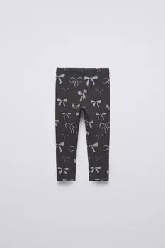 Леггинсы с принтом ZARA, антрацитово-серый