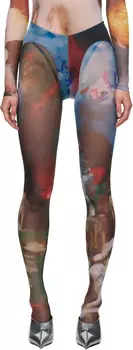 Леггинсы с разноцветным принтом Mugler