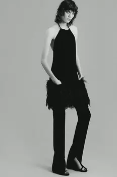 Леггинсы с разрезами ZARA, черный