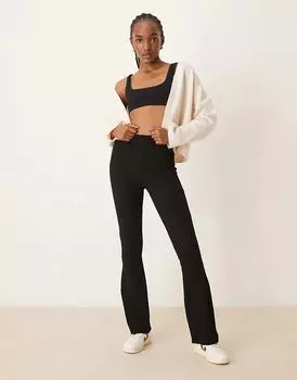 Леггинсы с резинкой в рубчик черного цвета River Island