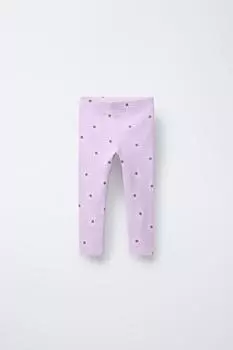 Леггинсы с рисунком в рубчик ZARA, цвет Mauve