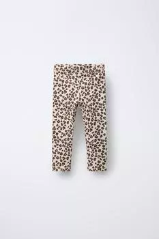 Леггинсы с рисунком в рубчик ZARA, кэмел