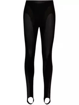 Леггинсы с сетчатыми вставками Mugler, черный