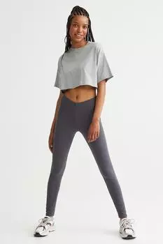 Леггинсы с V-образным вырезом H&amp;M, темно-серый