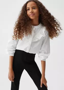 Леггинсы с вырезом внизу ноги MANGO, черный