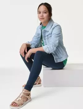 Леггинсы с высоким содержанием хлопка Marks & Spencer, темно-синий