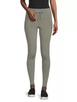 Леггинсы с высокой посадкой и завязками Yogalicious, зеленый