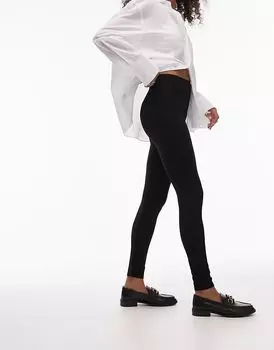 Леггинсы с высокой талией черного цвета Topshop