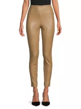 Леггинсы с высокой талией и покрытием Laundry By Shelli Segal, карамель