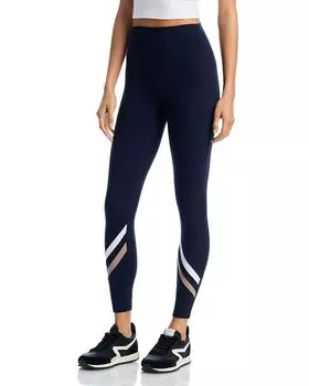 Леггинсы с высокой талией и шевронным узором Splits59, синий