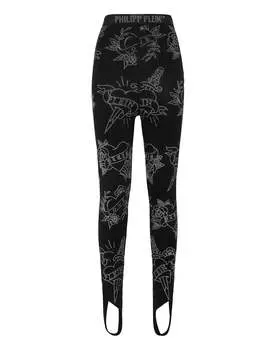 Леггинсы с высокой талией Love PHILIPP PLEIN, черный