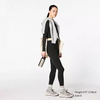 Леггинсы с защитой от ультрафиолета AIRism с карманом UNIQLO, черный