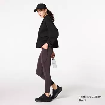 Леггинсы с защитой от ультрафиолета AIRism с карманом UNIQLO, темно-коричневый