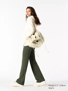 Леггинсы с защитой от ультрафиолета ultra stretch airism расклешенные Uniqlo, зеленый